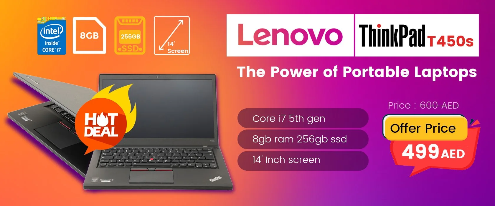 Lenovo Thinkpad T450s Hot Deal Homepage Banner